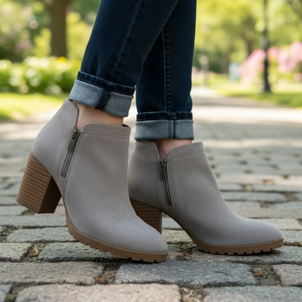 Lucky Brand Women's Suede Ankle Boots - Gray size 7.5